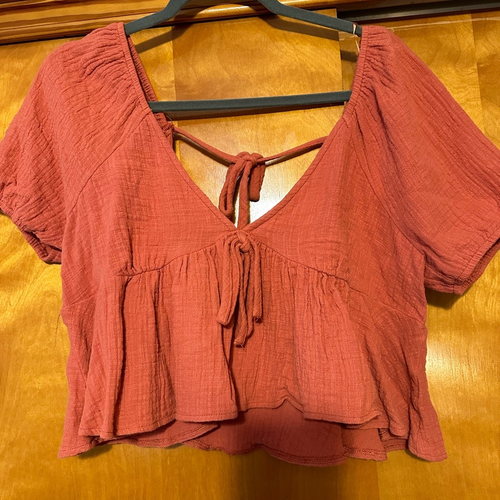 Orange crop top